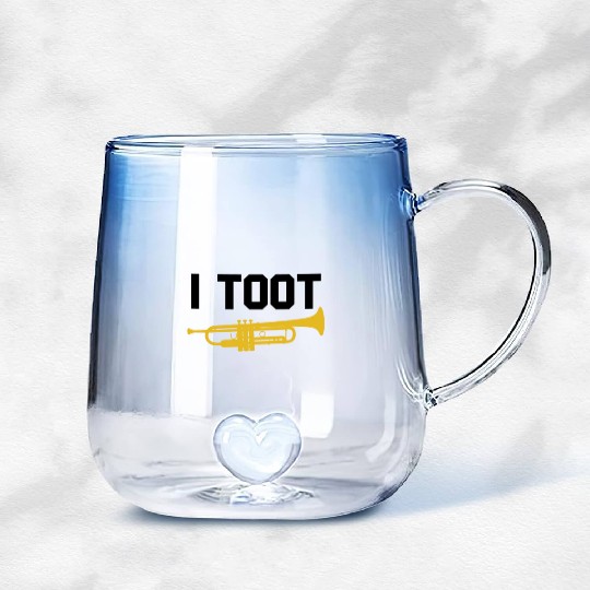 I Toot Funny Jazz Trumpet Player Jazz School Band Gradient Glass Mugs