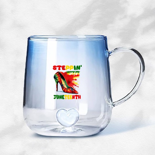 Stepping Into Juneteenth Like My Ancestors Happy Gradient Glass Mugs