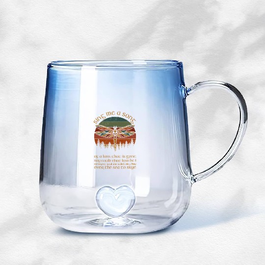 Outlander Theme Sing Me A Song Trees Dragonfly Gradient Glass Mugs