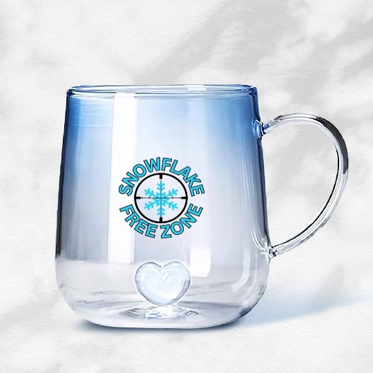 SNOWFLAKE FREE ZONE Gradient Glass Mugs
