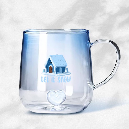 Let It Snow Winter Gradient Glass Mugs