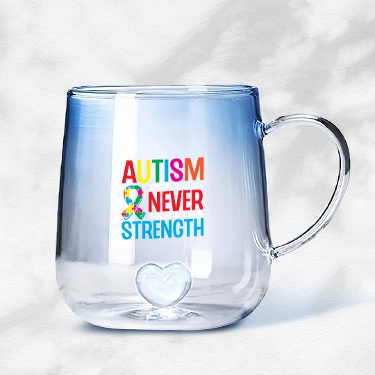 Autism Warriors Never Underestimate Our Strength Gradient Glass Mugs