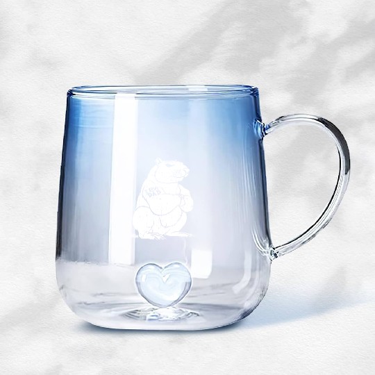 Capybara Biceps Tattoo I Love Dad Gradient Glass Mugs