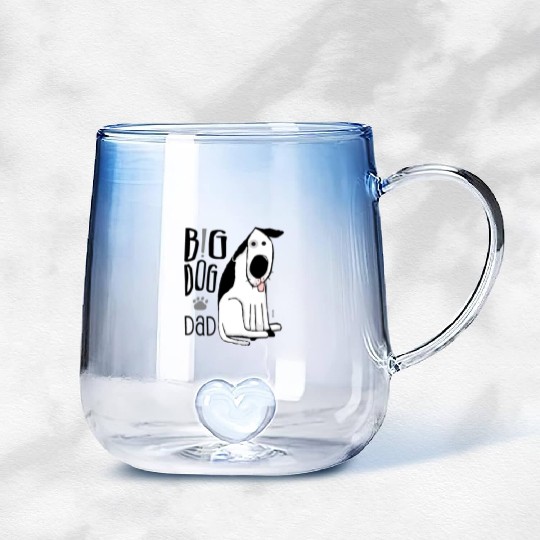 Big Dog Dad Gradient Glass Mugs