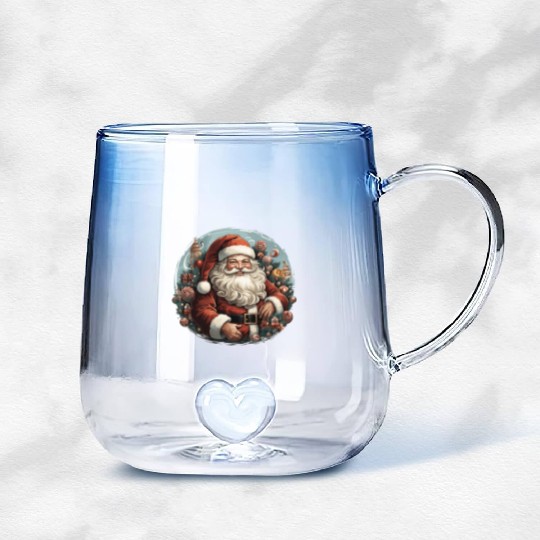 a jolly Santa Claus Gradient Glass Mugs