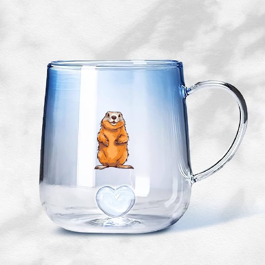 Groundhog Marmot for a Marmot lover groundhog fan Gradient Glass Mugs