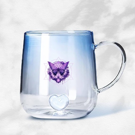 Enchanted Butterfly Witchcraft Fairycore Ethereal Gradient Glass Mugs