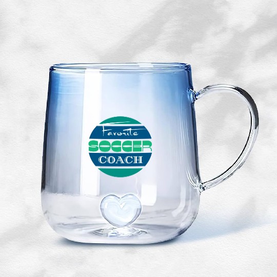 Favorite soccer coach Gradient Glass Mugs