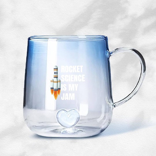 Rocket Science is My Jam Funny Science Astronomy Gradient Glass Mugs