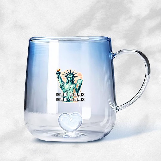 New York - Statue of Liberty Gradient Glass Mugs
