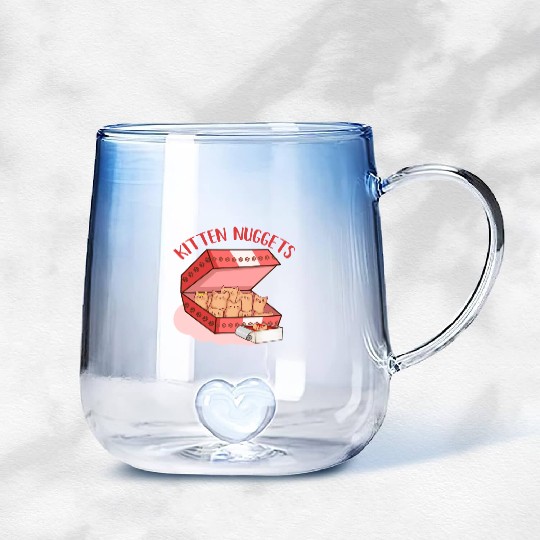 Funny Kittens as Chicken Nuggets, Cat Lover Gradient Glass Mugs