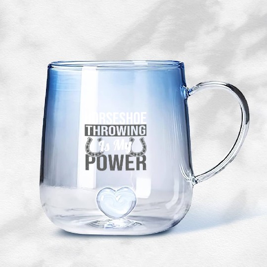 Horseshoe Throwing Is My Power Gradient Glass Mugs