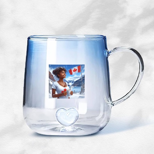 Canadian Winter Snow in Banff Canada Gradient Glass Mugs