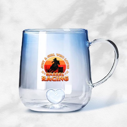 Just a Girl Who Loves Barrel Racing Gradient Glass Mugs