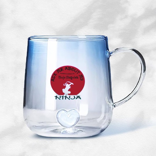 Ask Me About My Ninja Disguise Gradient Glass Mugs