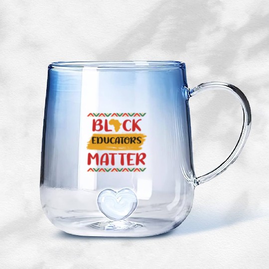 Black Educators Matter African History Teacher Men Gradient Glass Mugs