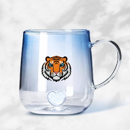 cute tiger design Gradient Glass Mugs