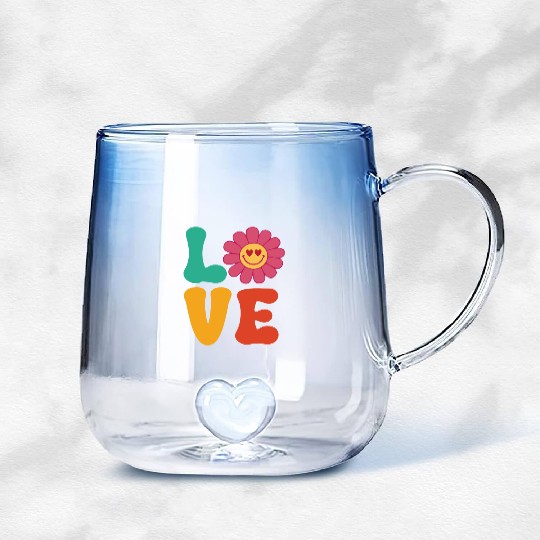 Love Valentine days Gradient Glass Mugs