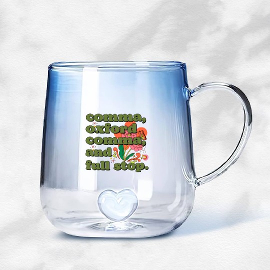 Oxford comma. For grammar students and teachers Gradient Glass Mugs