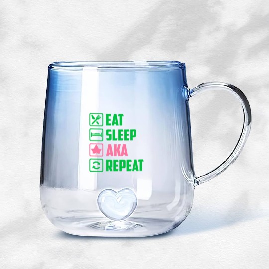 Eat Sleep AKA Repeat Alpha Kappa Alpha Womens Gift Gradient Glass Mugs