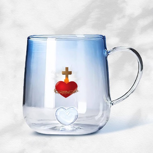 sacred heart of jesus Gradient Glass Mugs