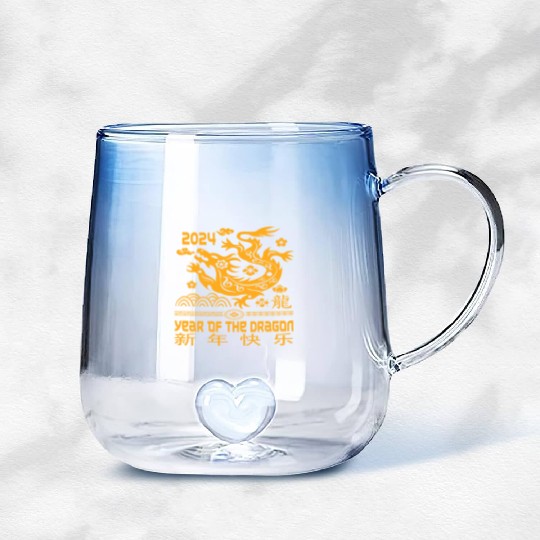 Zodiac Chinese New Year 2024 | Year Of The Dragon Gradient Glass Mugs