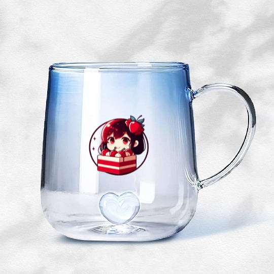 Red Velvet Cake Gradient Glass Mugs