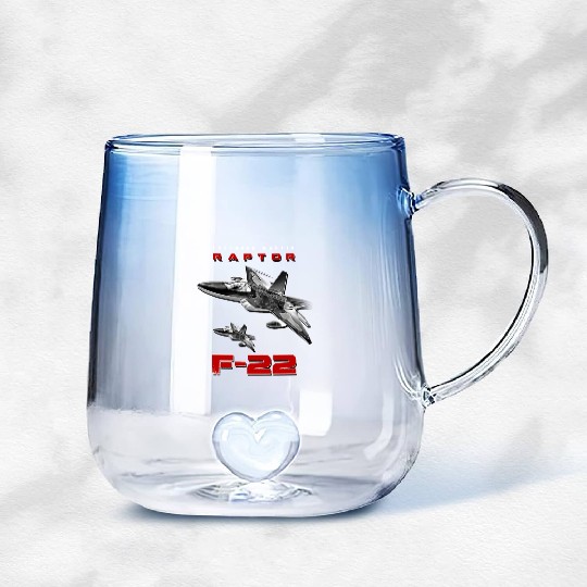 F-22 Raptor Fighterjet Us Air Force Warbird Gradient Glass Mugs