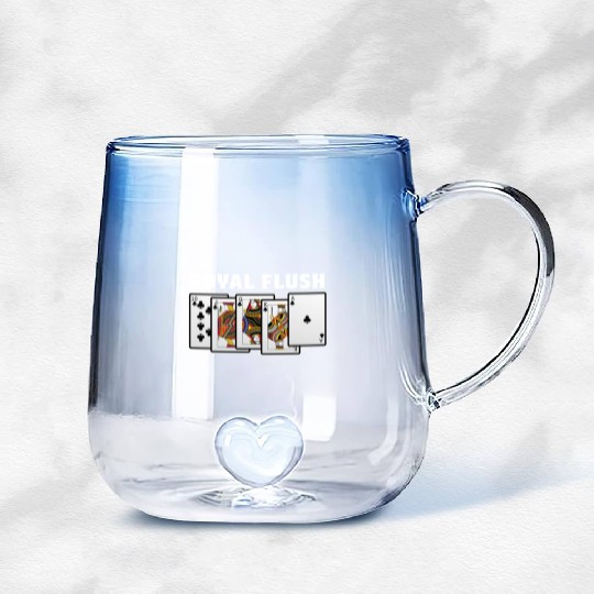 Royal Flush Gambler Or Card Player Gift Gradient Glass Mugs