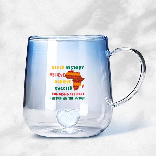 Honoring Past Inspiring Future Black History Month Gradient Glass Mugs