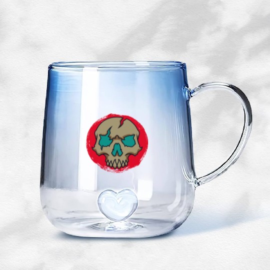Animal crossing skull Gradient Glass Mugs