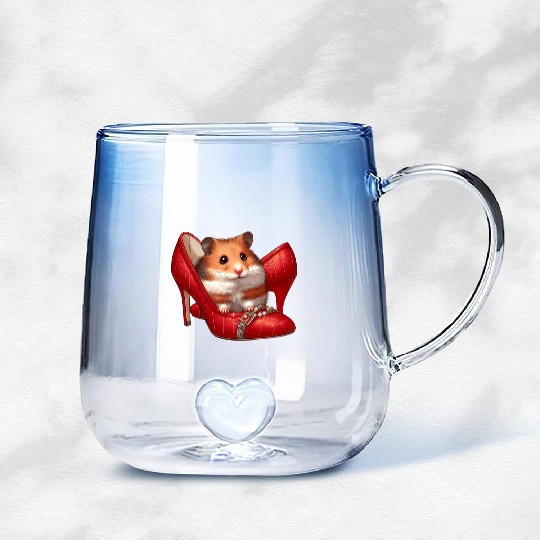 Hamster in High Heels Gradient Glass Mugs