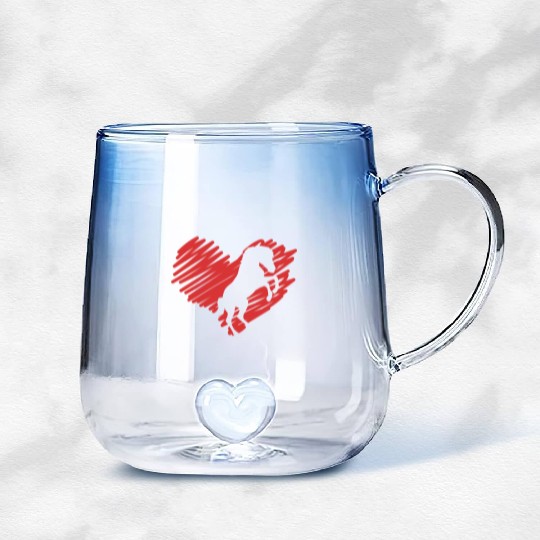Equestrian Love Gradient Glass Mugs