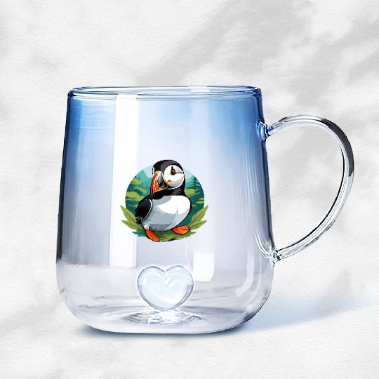 Puffin Gradient Glass Mugs