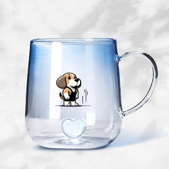Beagle Buff: Hitting the Gym in Style Gradient Glass Mugs