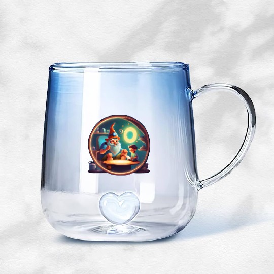 A Father's Day Gnome as a tech-savvy dad Gradient Glass Mugs