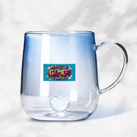 Neon Arcade Retro Gamer Gradient Glass Mugs