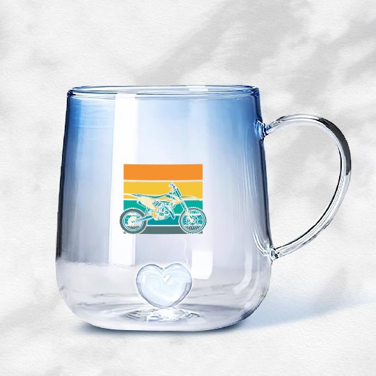 Dirt Bike Mx Motocross Supermoto Gradient Glass Mugs