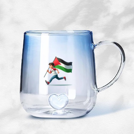 Free Palestine Gradient Glass Mugs
