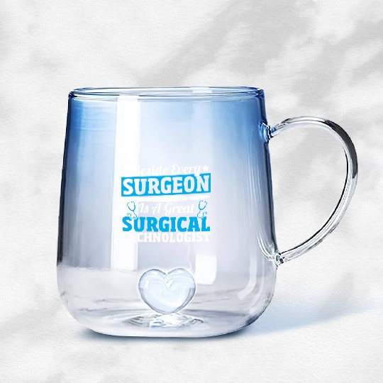 Medical Nurse EKG Scrub Surgical Technologist Gradient Glass Mugs