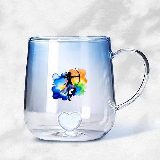 Color splash zodiac: Sagittarius Gradient Glass Mugs
