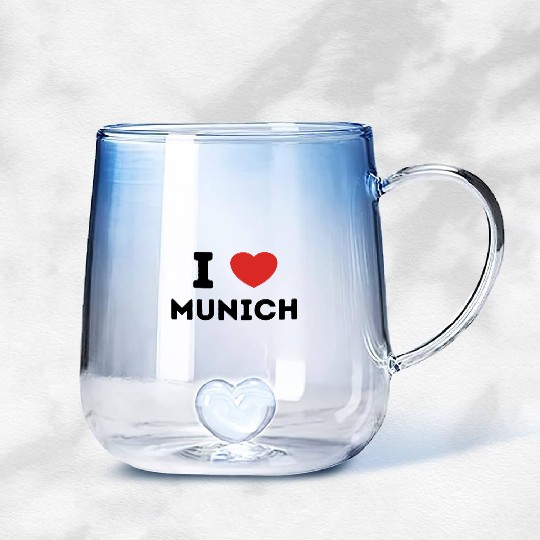 I Love Munich Germany Gradient Glass Mugs