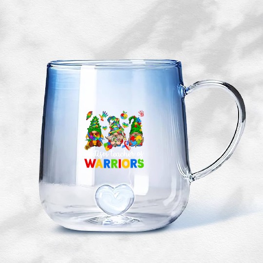 Autism Teacher Of Warriors Gnomes Gradient Glass Mugs