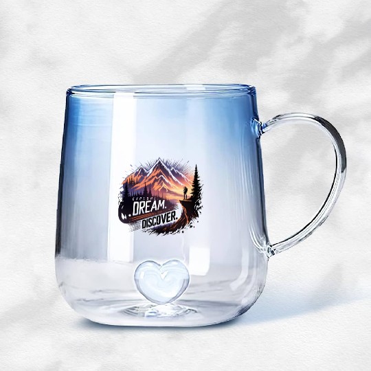 "Horizon Explorer: Embrace the Journey" Gradient Glass Mugs