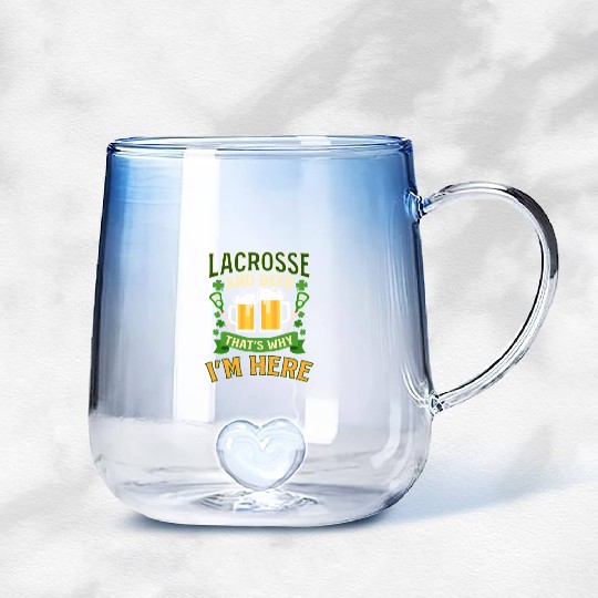 Lacrosse St. Patricks Day Lacrosse And Bere Here Gradient Glass Mugs