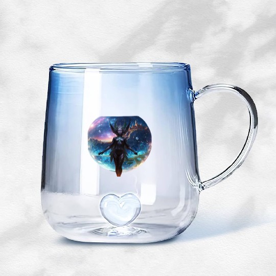 Guardian of Galaxy in her hidden crystal world Gradient Glass Mugs