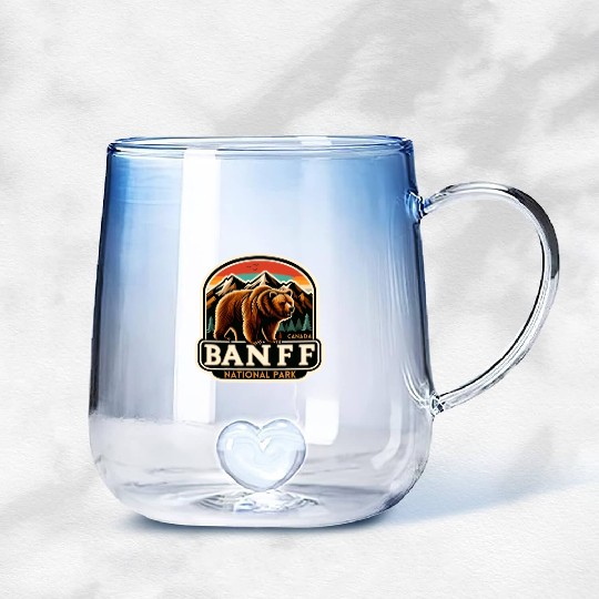 Banff National Park, Alberta Canada grizzly bears Gradient Glass Mugs