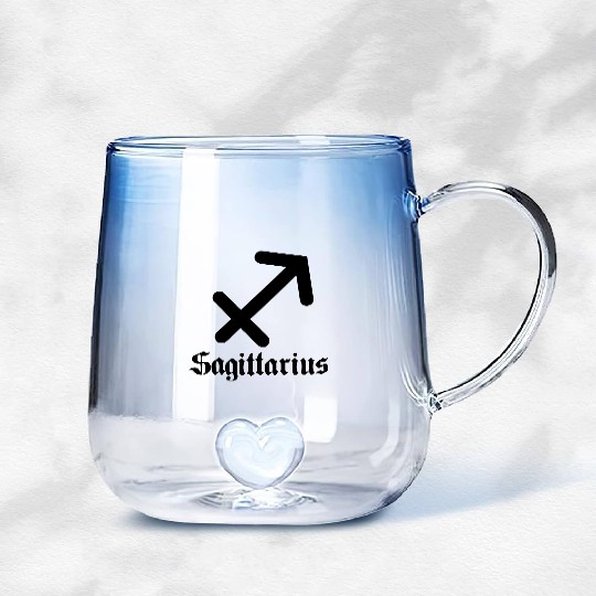 Sagittarius zodiac sign Gradient Glass Mugs