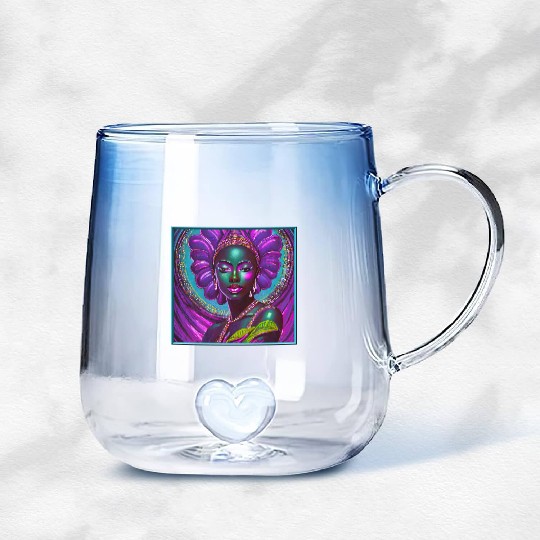 African Goddess Violet Nurturing Me - 1 Gradient Glass Mugs