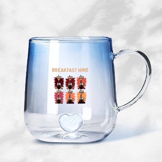 Breakfast Wine Coffee Lover Wine Lover Caffeine Ch Gradient Glass Mugs